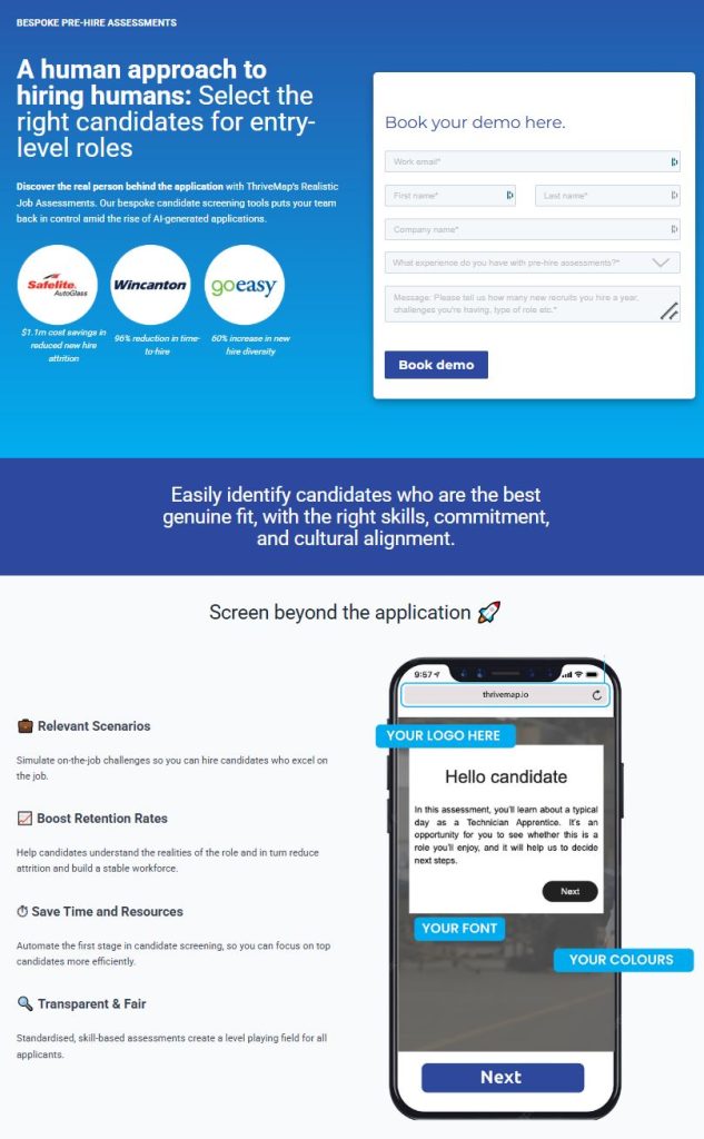 thrivemap ai proof prehire assessments